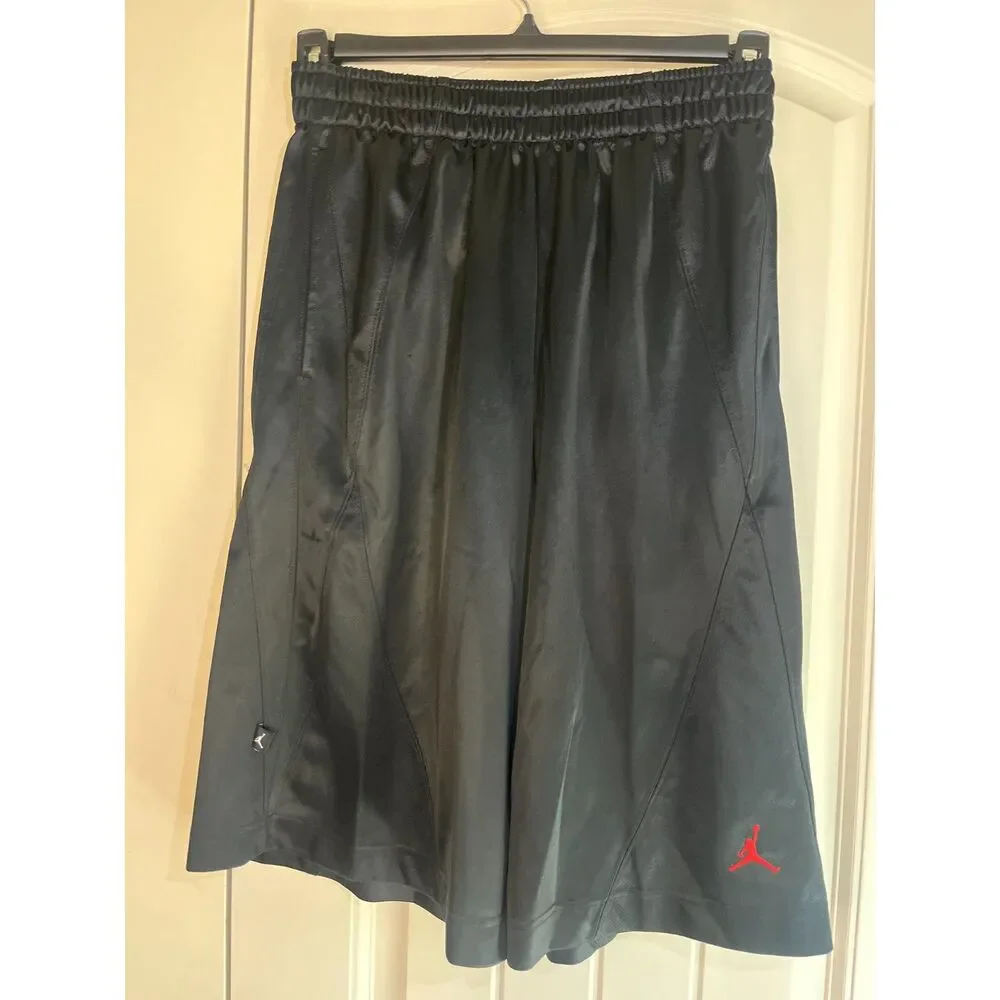 Jordan Basketball Shorts Men's Medium Black Red Jumpman Athletic Mesh